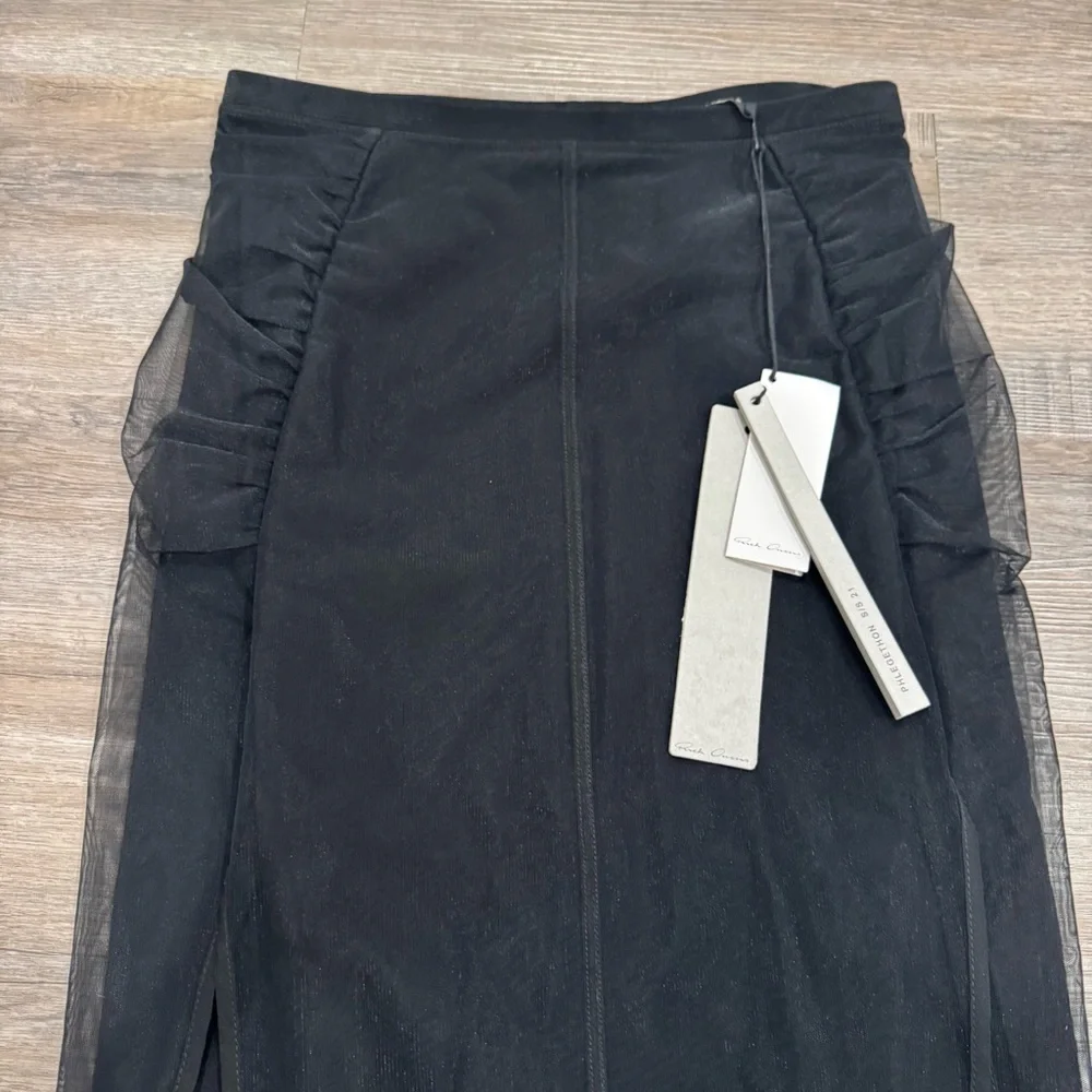 Rick Owens Collage Knee Length Skirt Tulle in Black